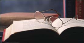 Bible study with glasses